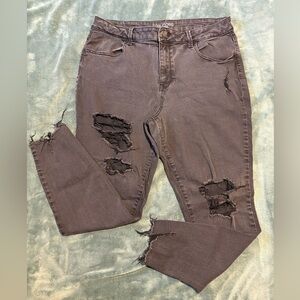 Maurices Faded Black Distressed Skinny Jeans